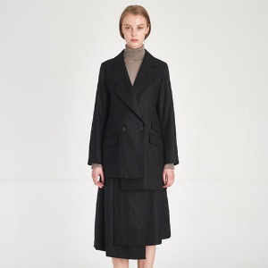 Modern Structural Asymmetric Design Wool 100% Suit-Jacket_JET BLACK [현대적 구조적인 비대칭 디자인 울 100% 자켓]