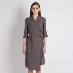 Modern High-Grade Wrap Dress_Brown-Gray