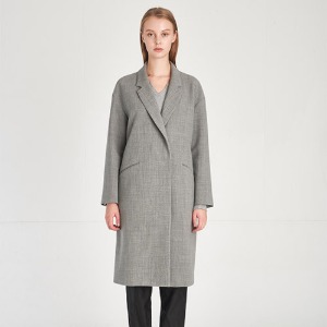 Minimalist Design Loose Fit Wool Coat_Light-Melange-Gray [미니멀 디자인 루즈 핏 울 코트]